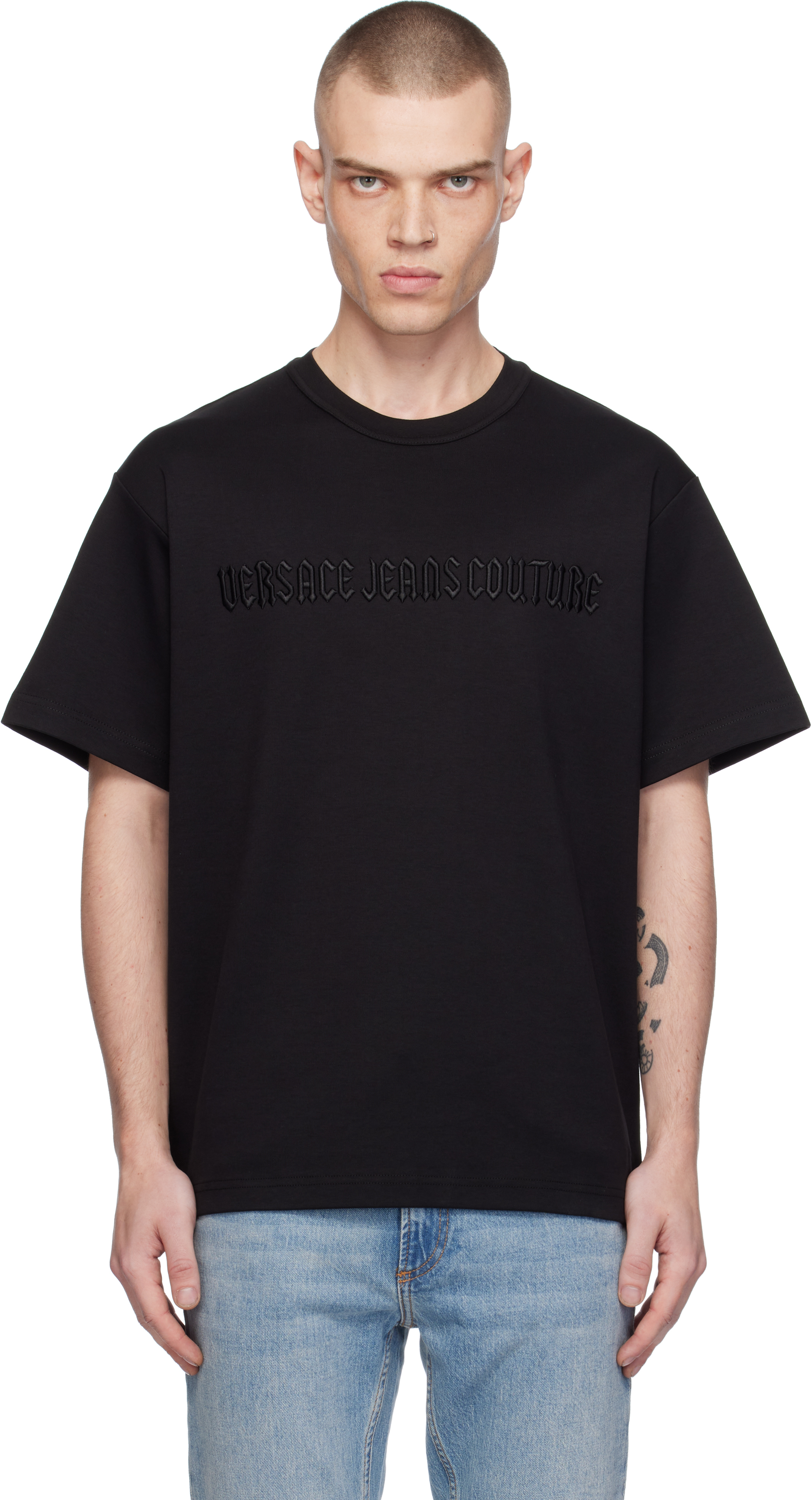 Black Logo Line Goth T-shirt