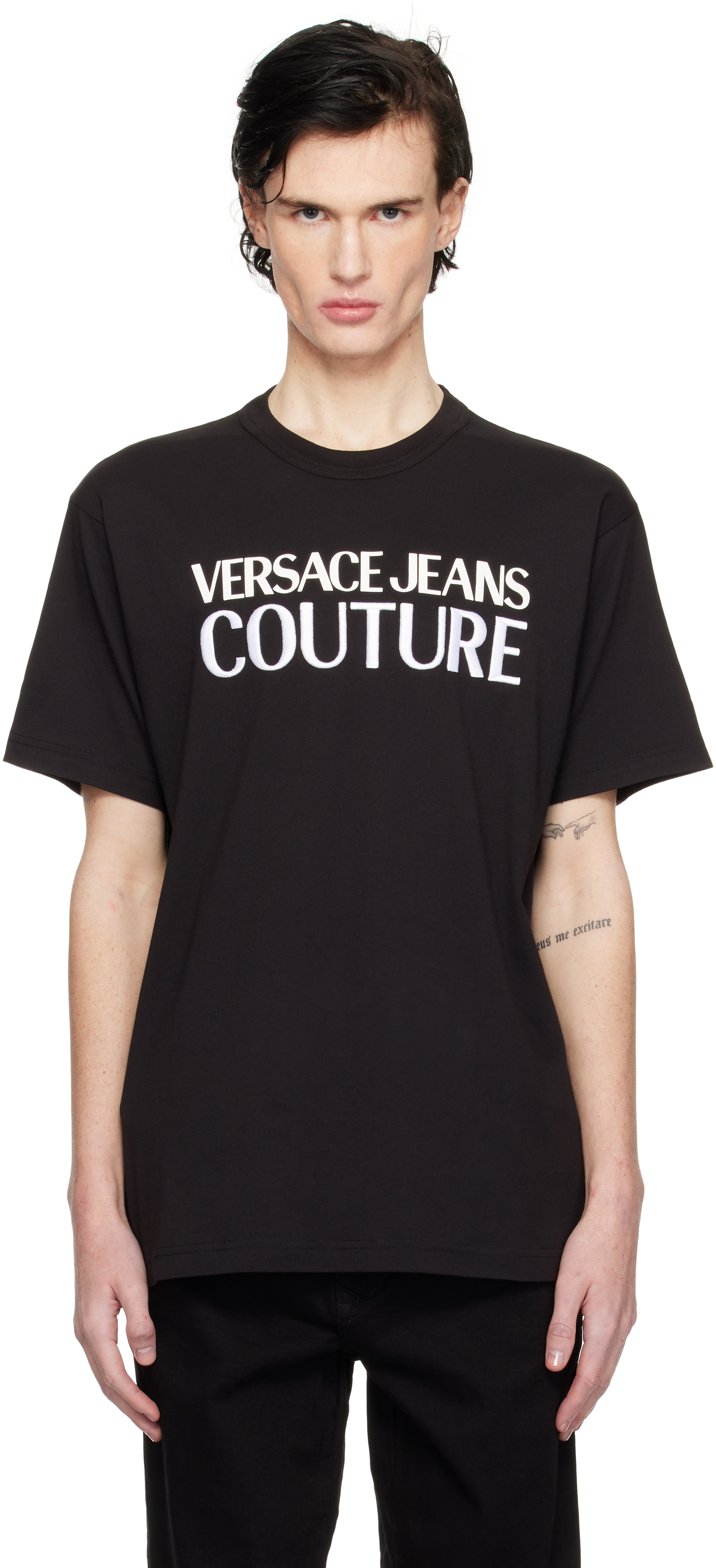 Versace Jeans Coutureのブラック ロゴ リラックスフィット T