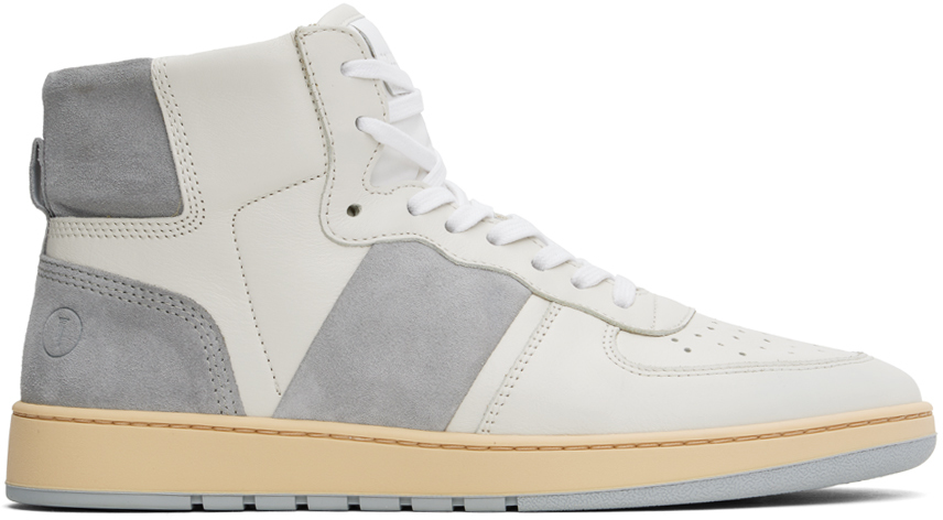 Shop Collegium Off-white & Gray Pillar Destroyer High Sneakers In Off-white / Grey