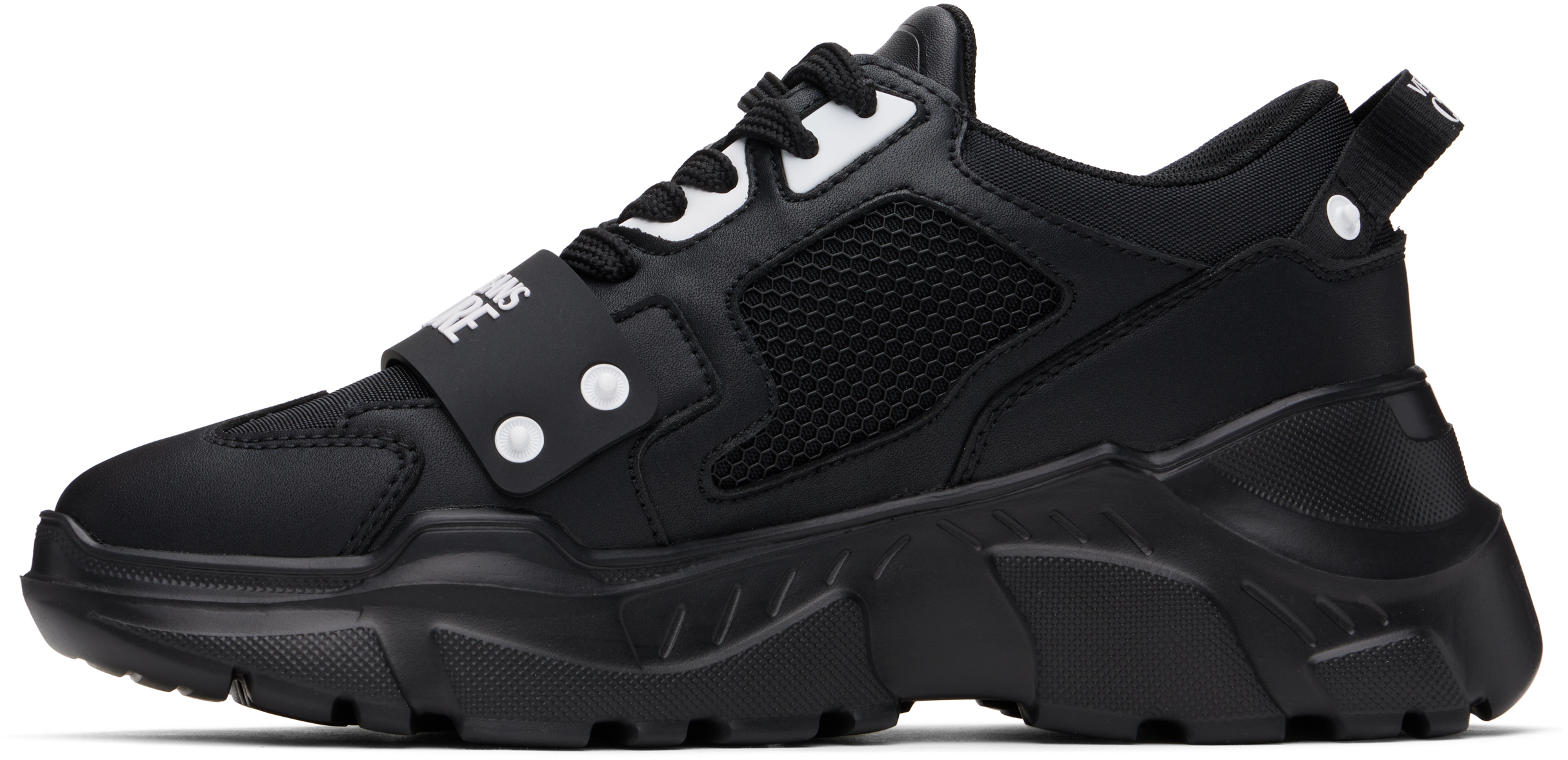 Versace Jeans Couture Logo-print Panelled Leather Sneakers In E899