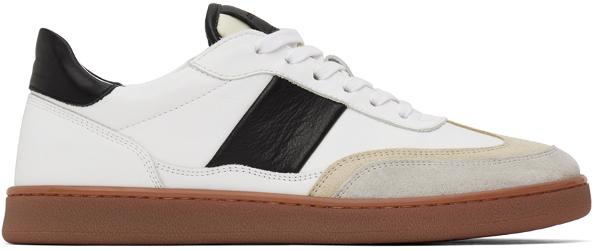 COLLEGIUMのホワイト＆ブラック Pillar Court II スニーカーが