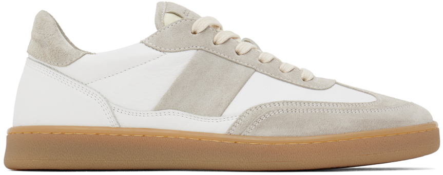 Shop Collegium Gray & White Pillar Court Ii Sneakers In White/grey