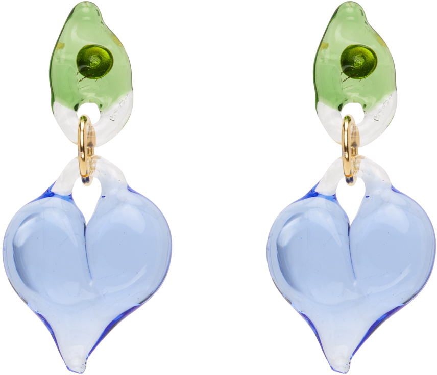 Blue & Green Corazon Earrings