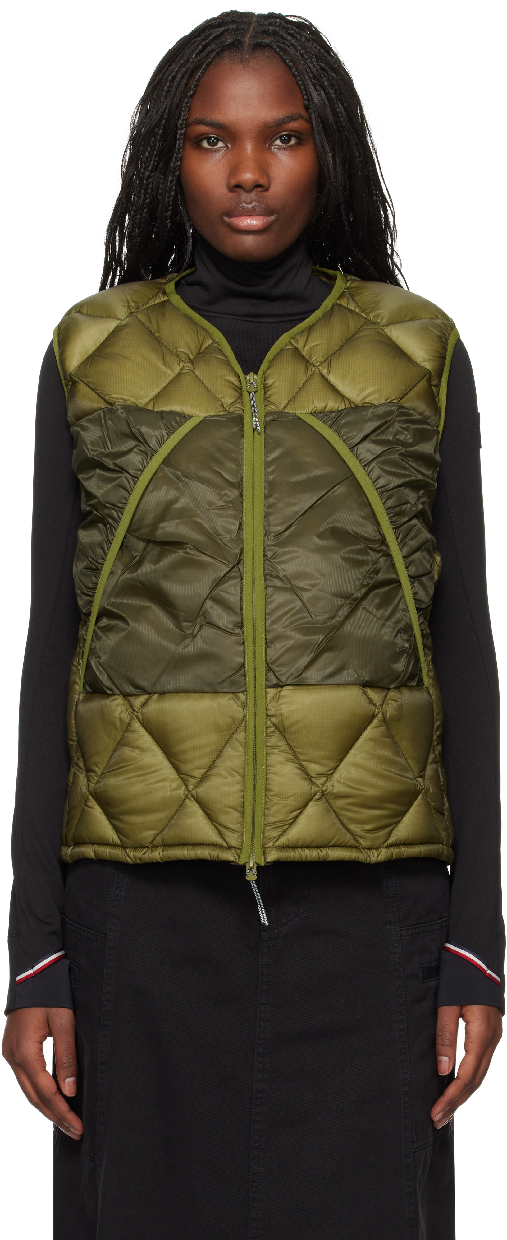 Shop Roa Khaki Light Down Vest In Grn0023 Olive Branch