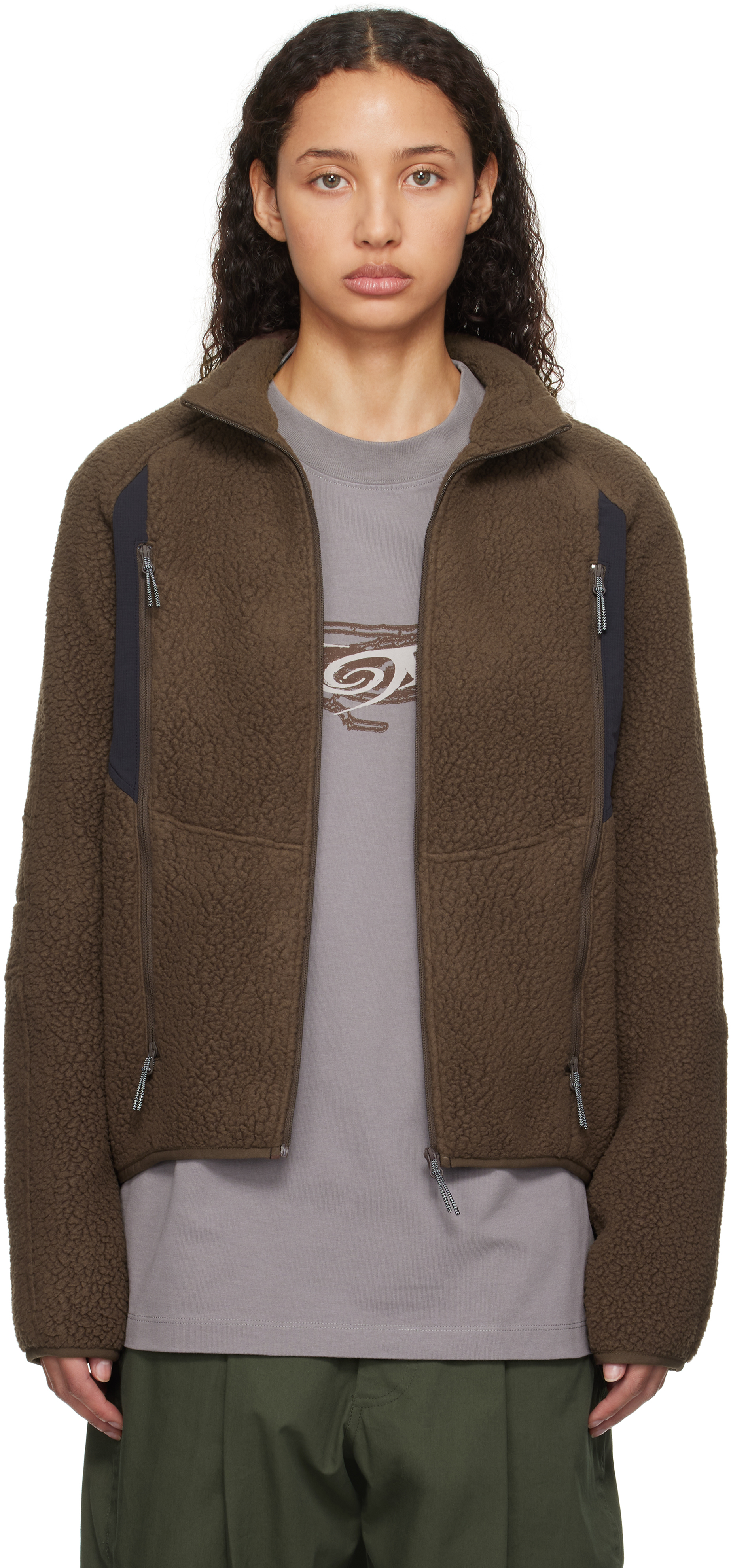 Shop Roa Brown Polartec Fleece Jacket In Brw0023 Dark Brown B