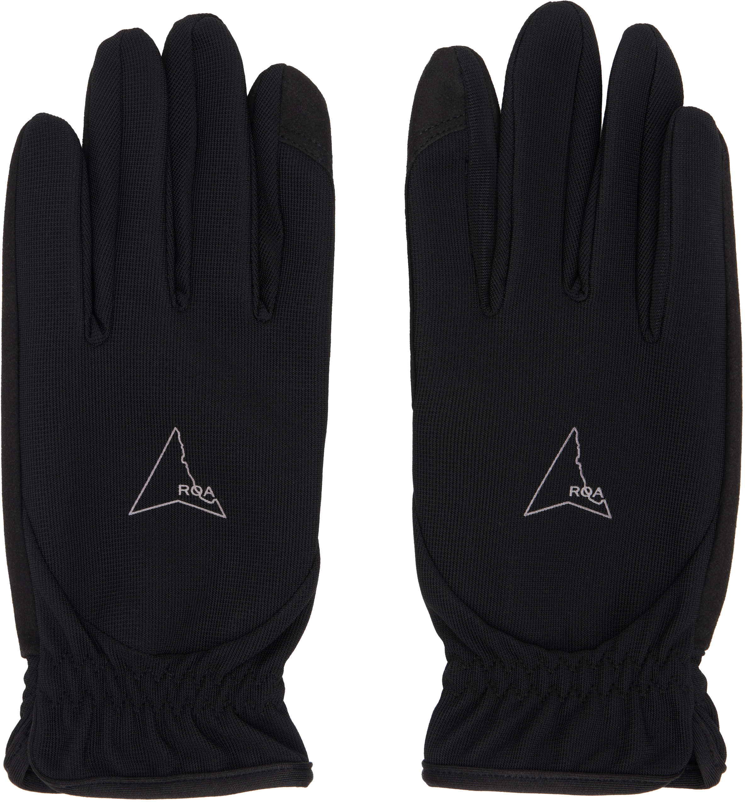 Black Printed Logo Gloves