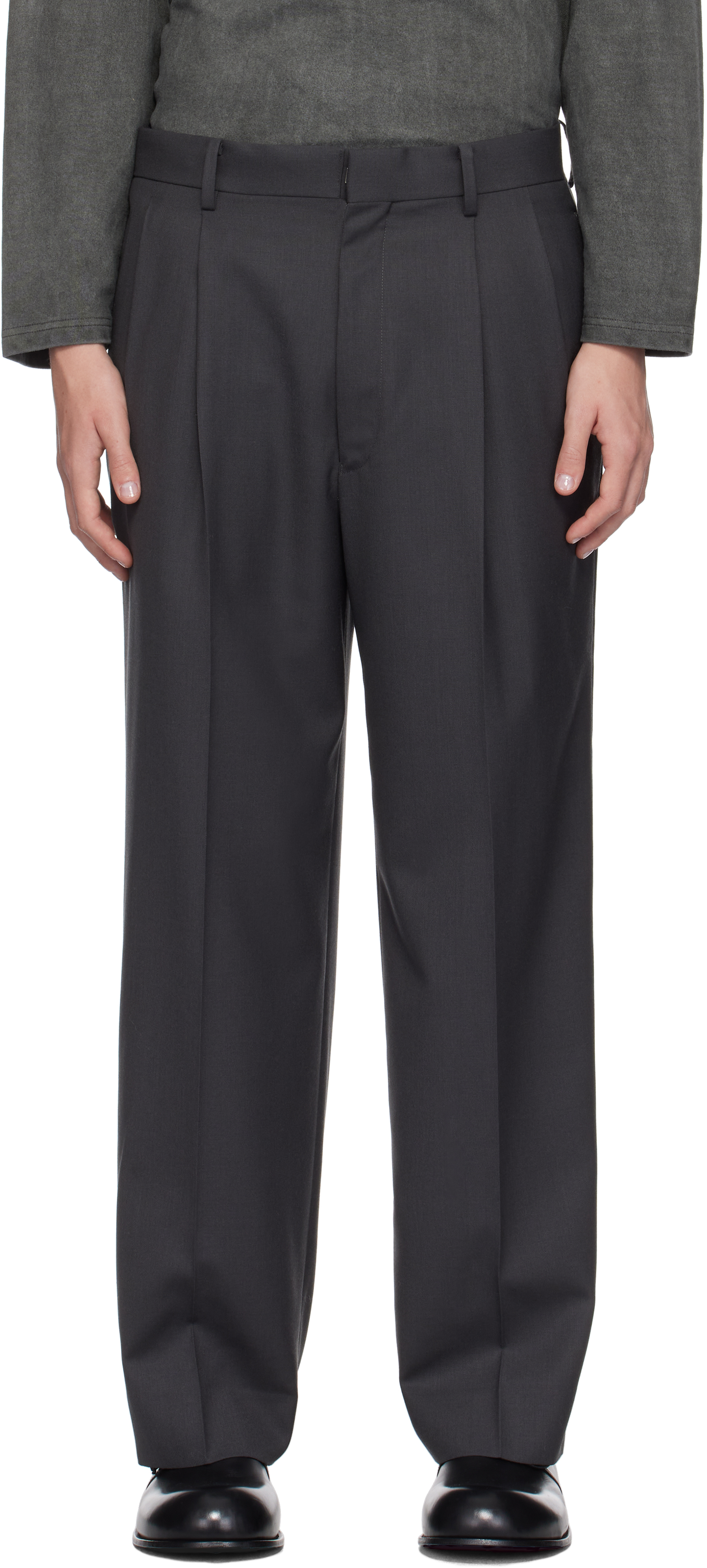 Gray Wool Tropical Trousers