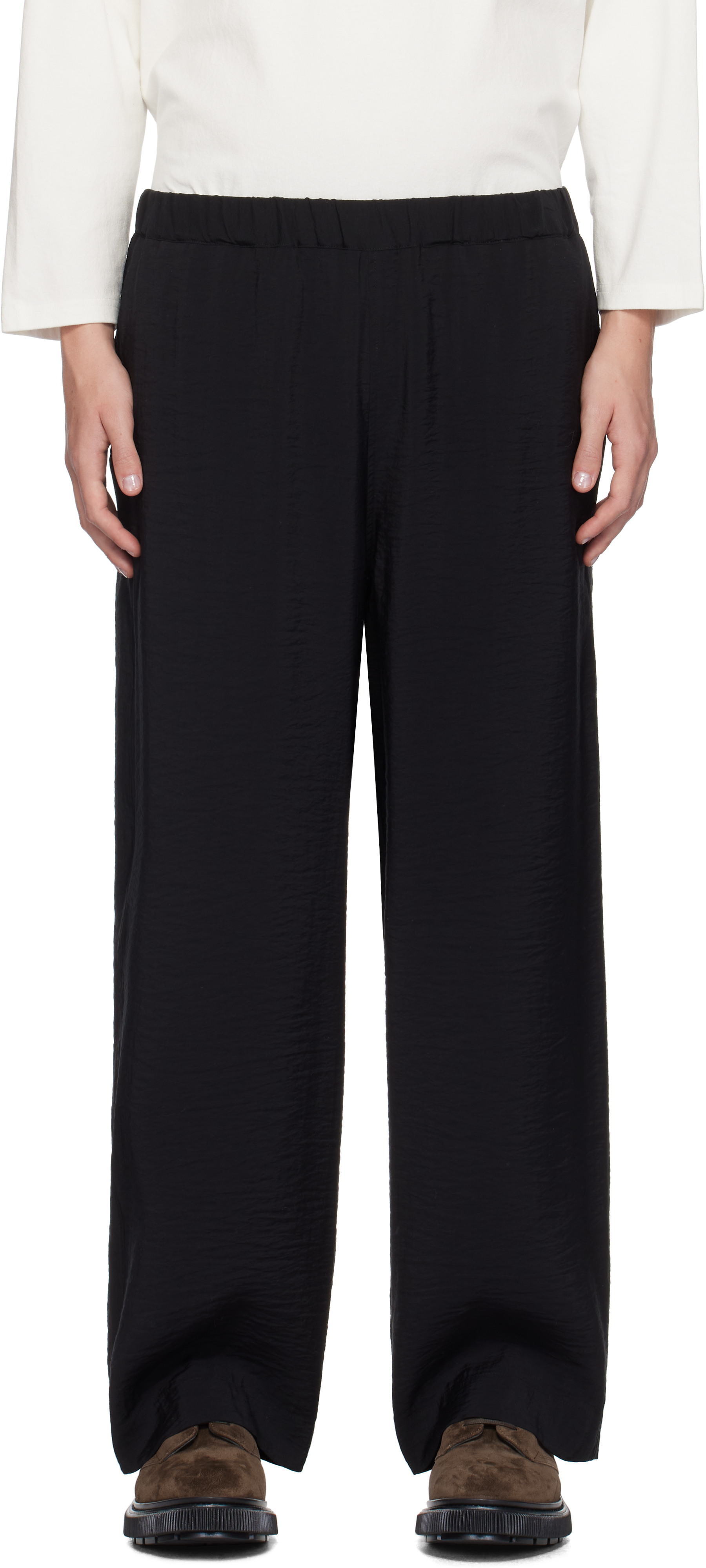 Black Broad Trousers