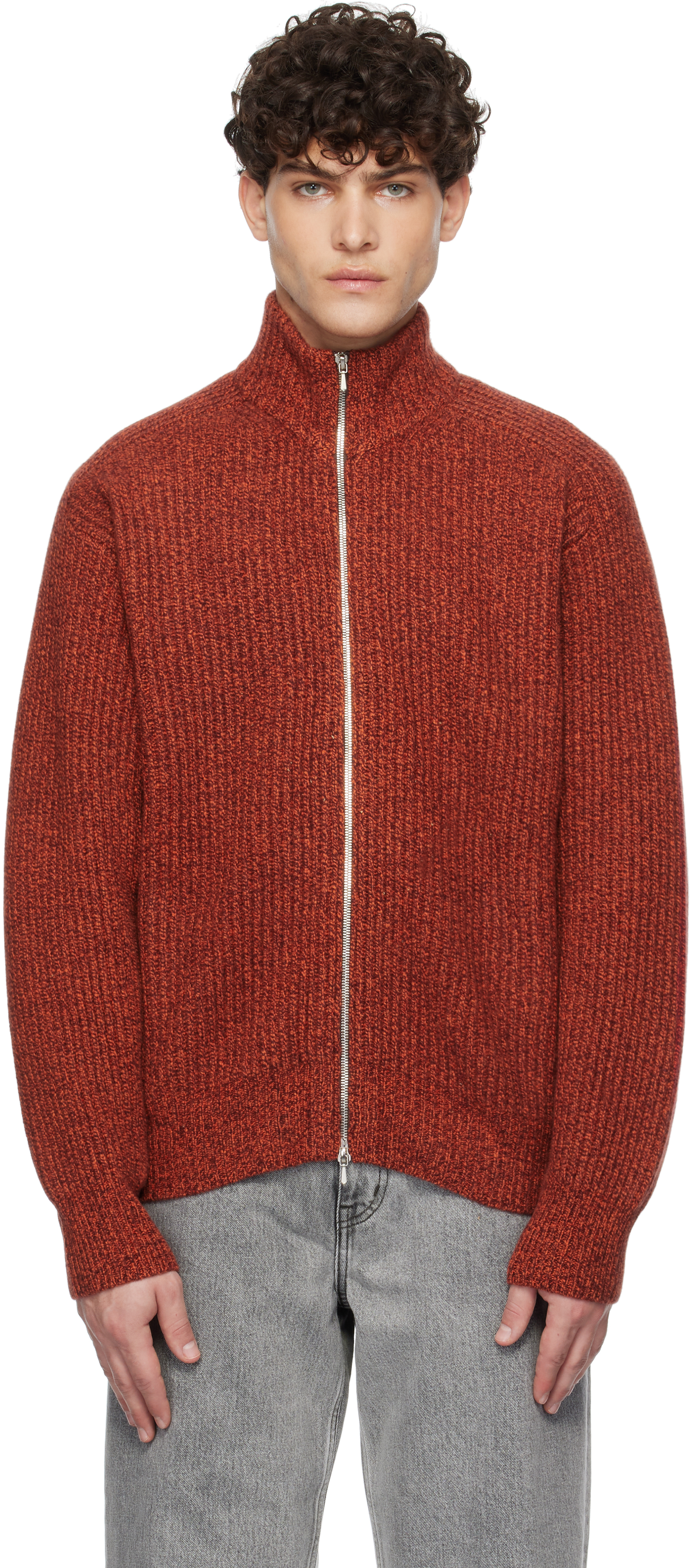 YLEVE Orange Wool Cashmere Sweater