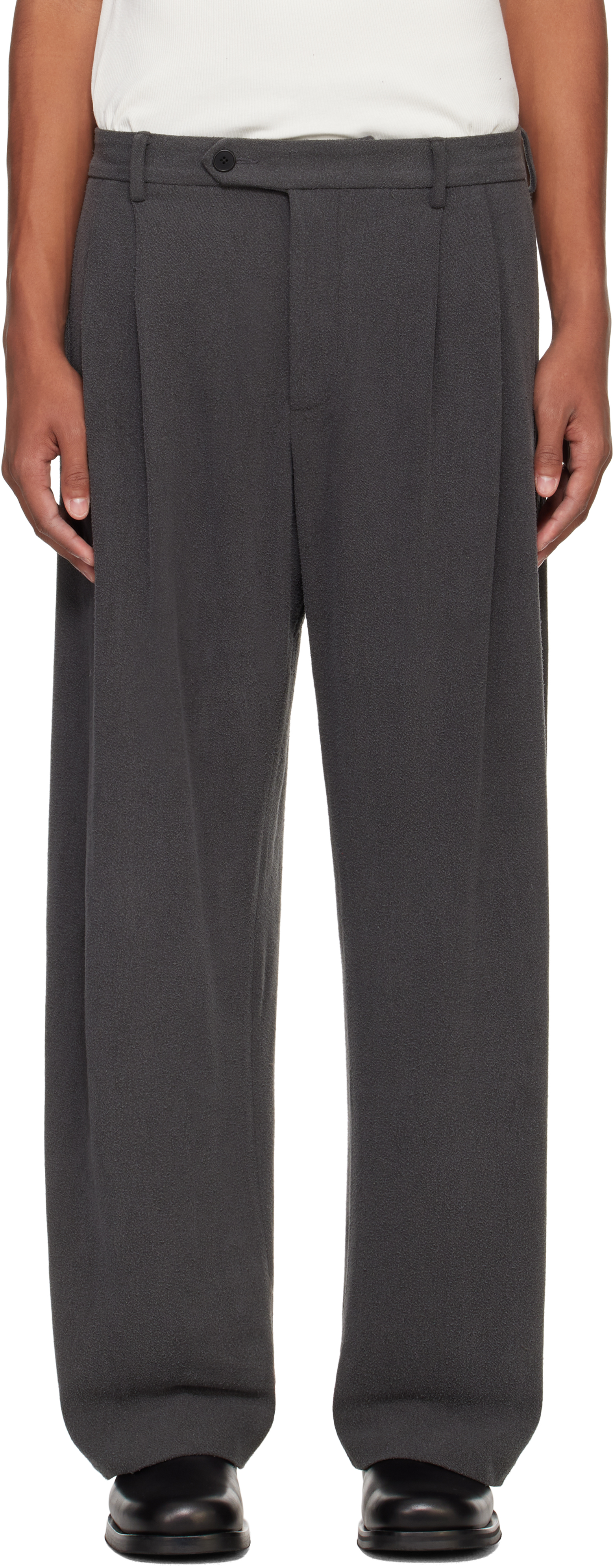 Gray Double Pleat Trousers