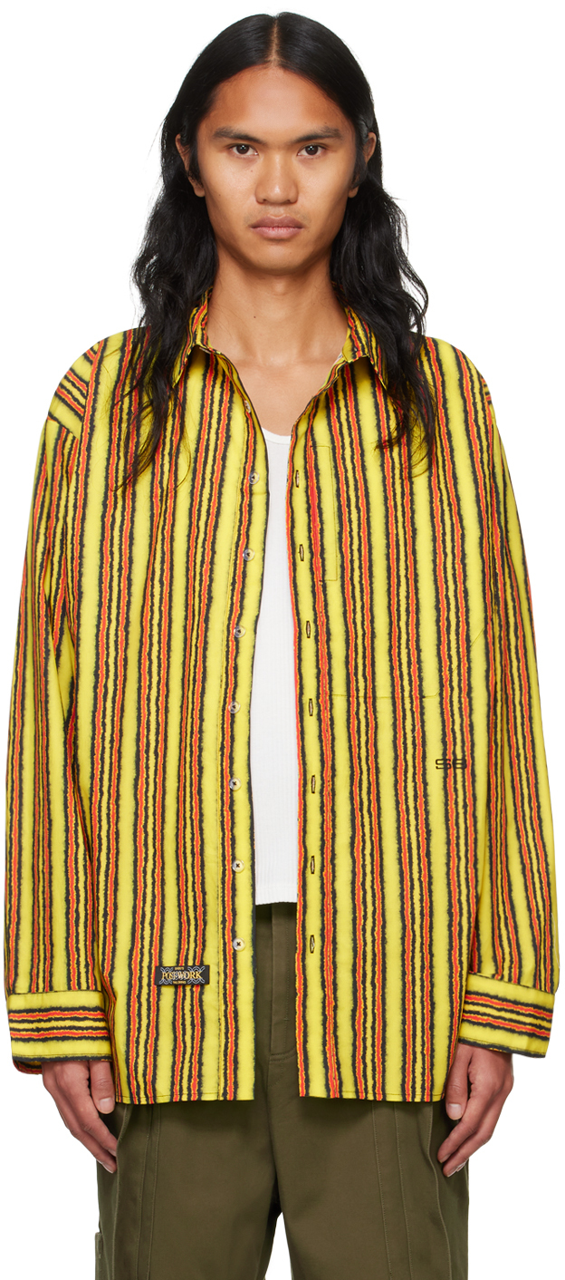 Shop Spencer Badu Yellow Printed Shirt