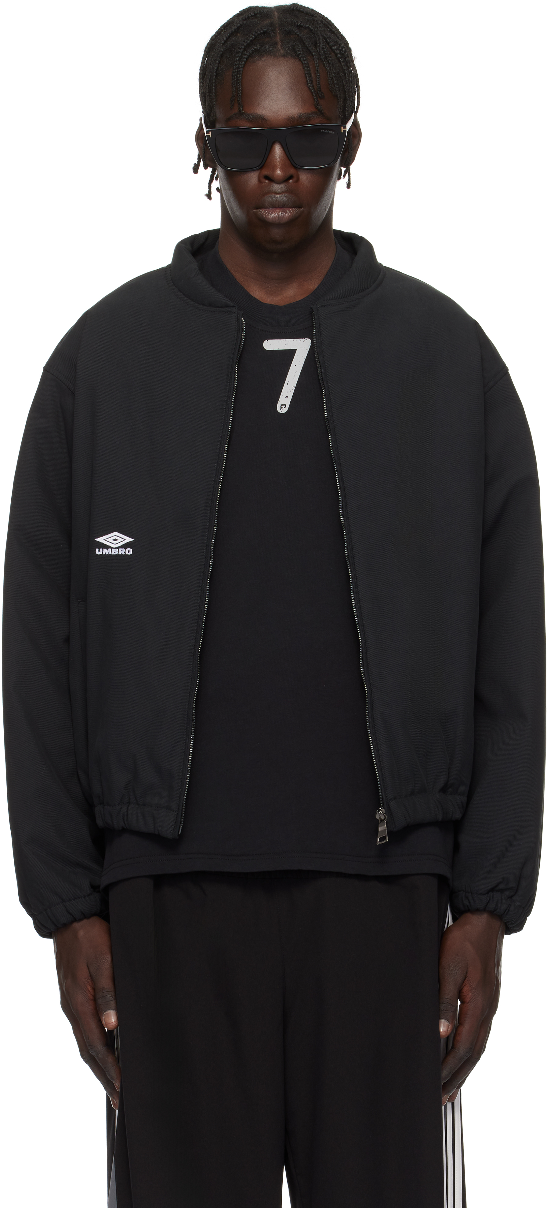 Black Padded Bomber Jacket