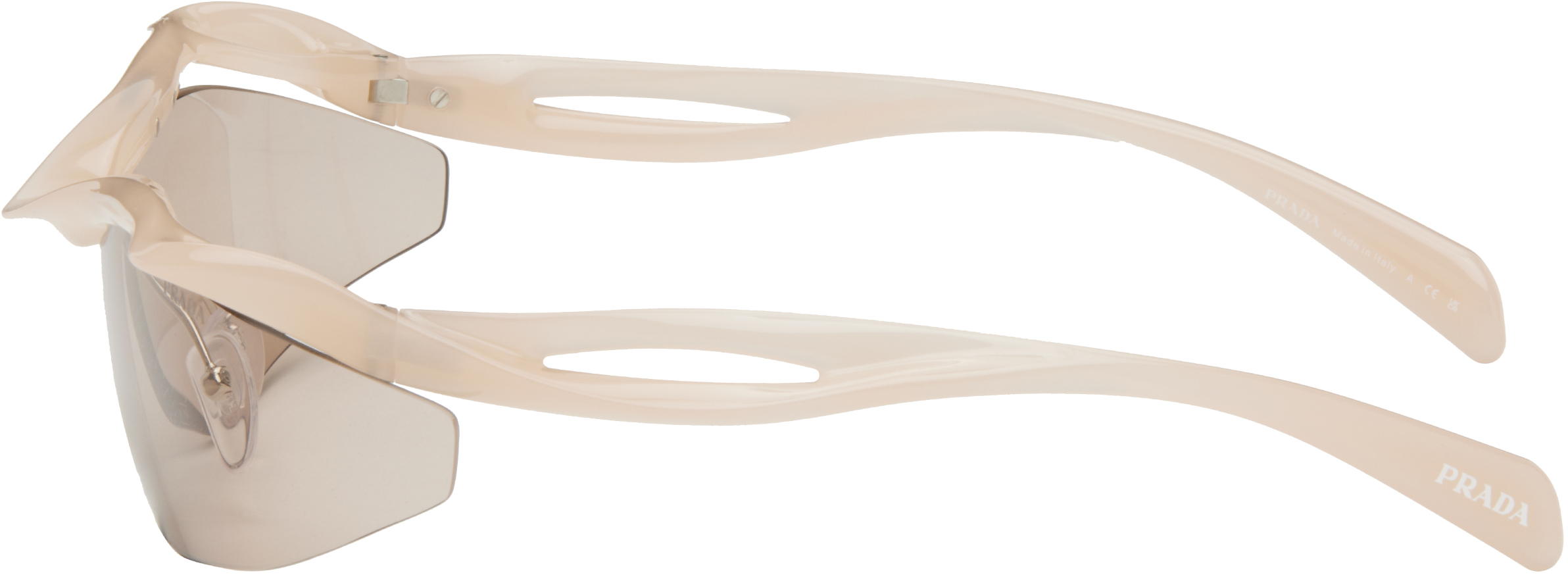 Prada Pink Twisted Frame Sunglasses In 0pr A25s