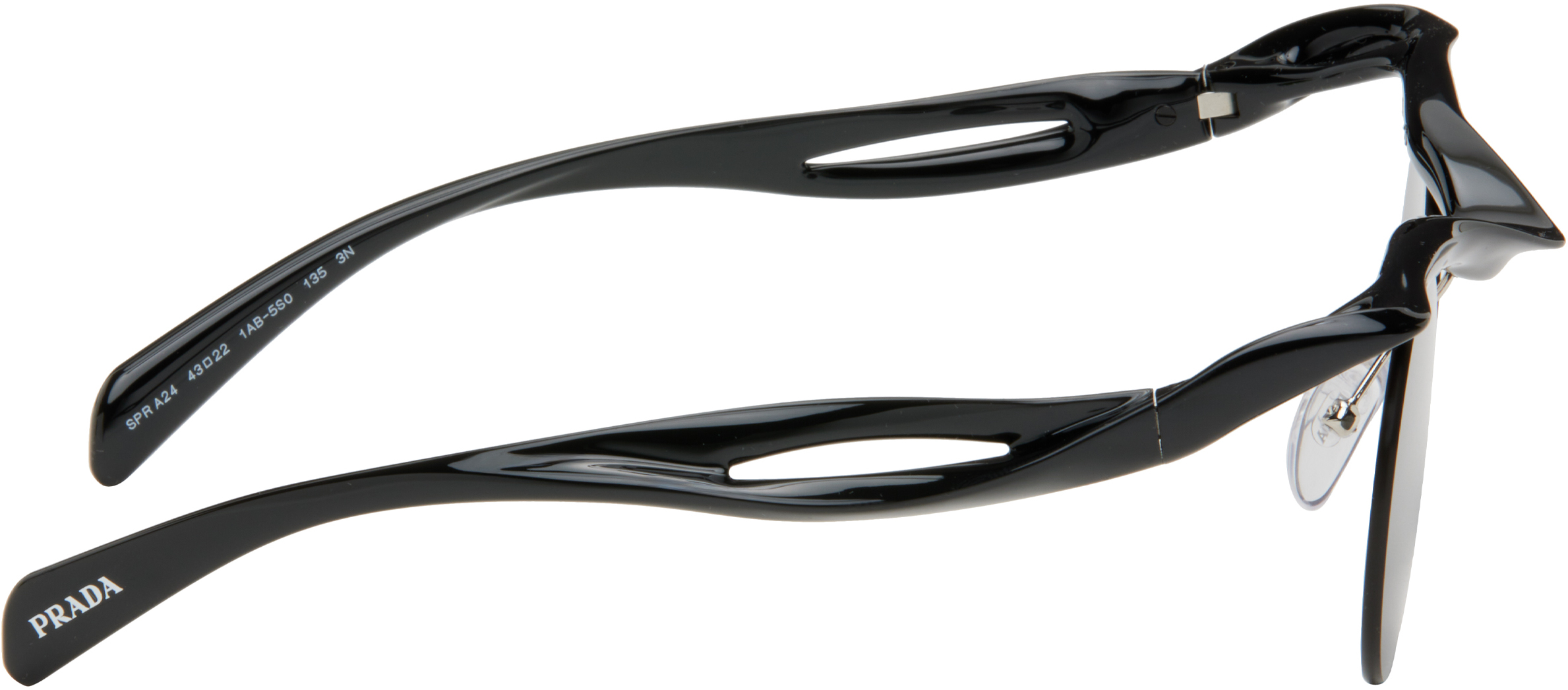 PRADA BLACK TWISTED FRAME CIRCLE SUNGLASSES