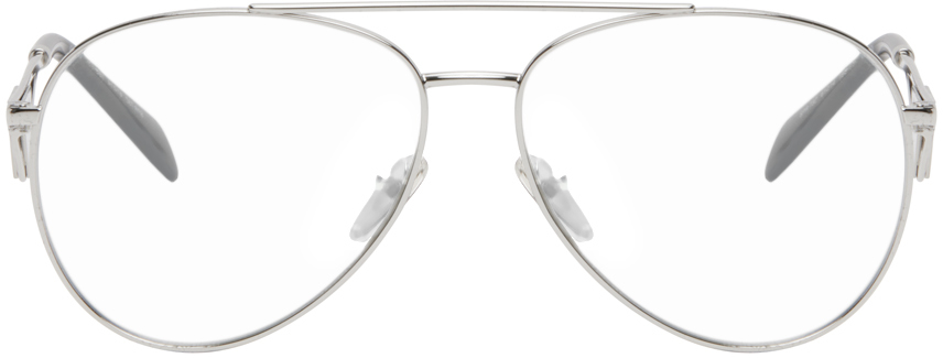Shop Prada Silver Aviator Glasses