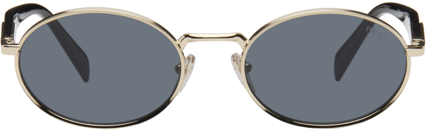 Gold & Black Oval Sunglasses