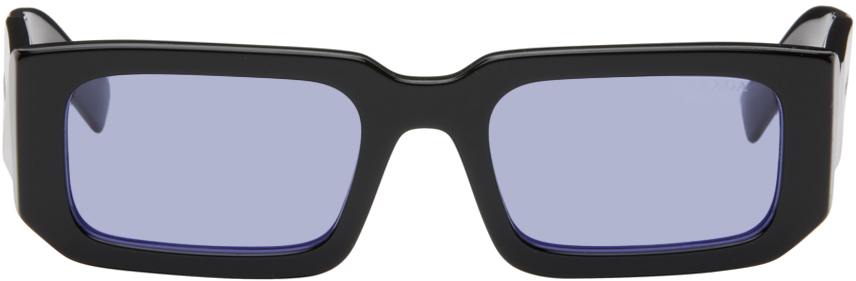 Shop Prada Black Symbole Sunglasses In Black/purple