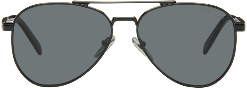 Black Iconic Metal Plaque Sunglasses