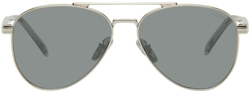 Silver Iconic Metal Plaque Sunglasses