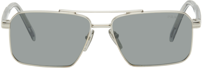 Silver Iconic Metal Plaque Sunglasses