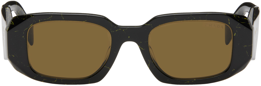 Shop Prada Black Symbole Sunglasses