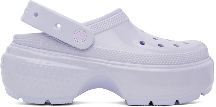 【関税込み】Crocs ブルー Stomp High Shine クロッグ Blue Stomp High Shine Clogs by Crocs on Sale