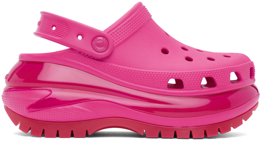 Shop Crocs Pink Mega Crush Clogs In Juice