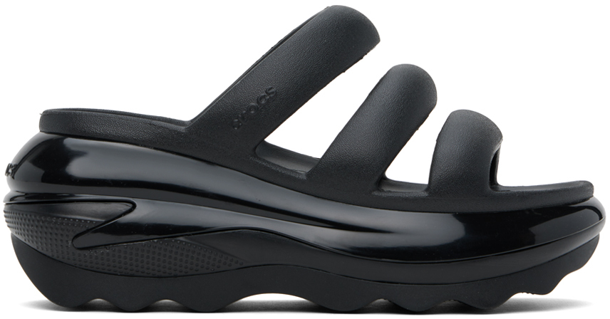 Crocs: Black Mega Crush Triple Strap Sandals | SSENSE