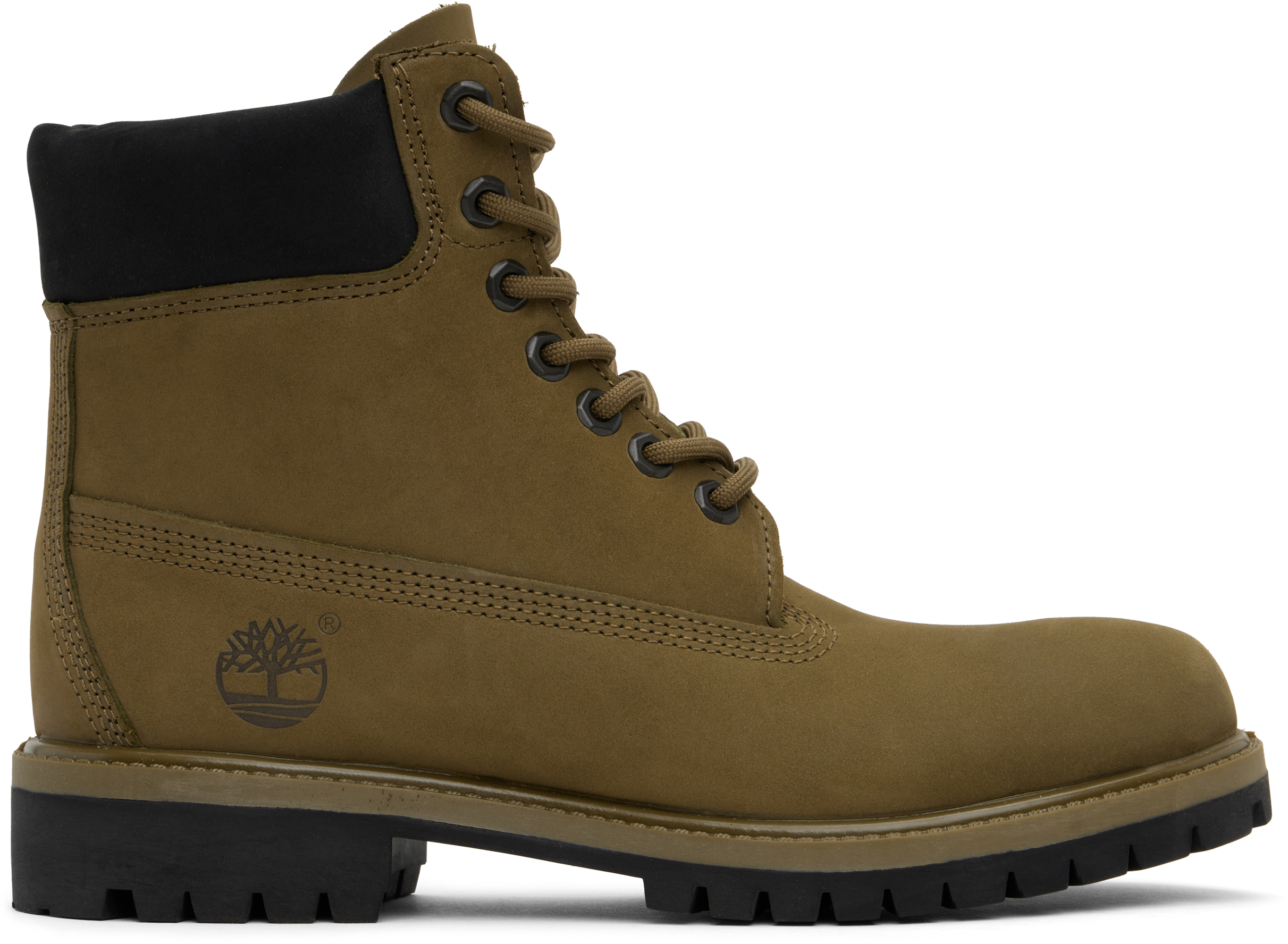 Khaki Premium 6-Inch Lace-Up Waterproof Boots