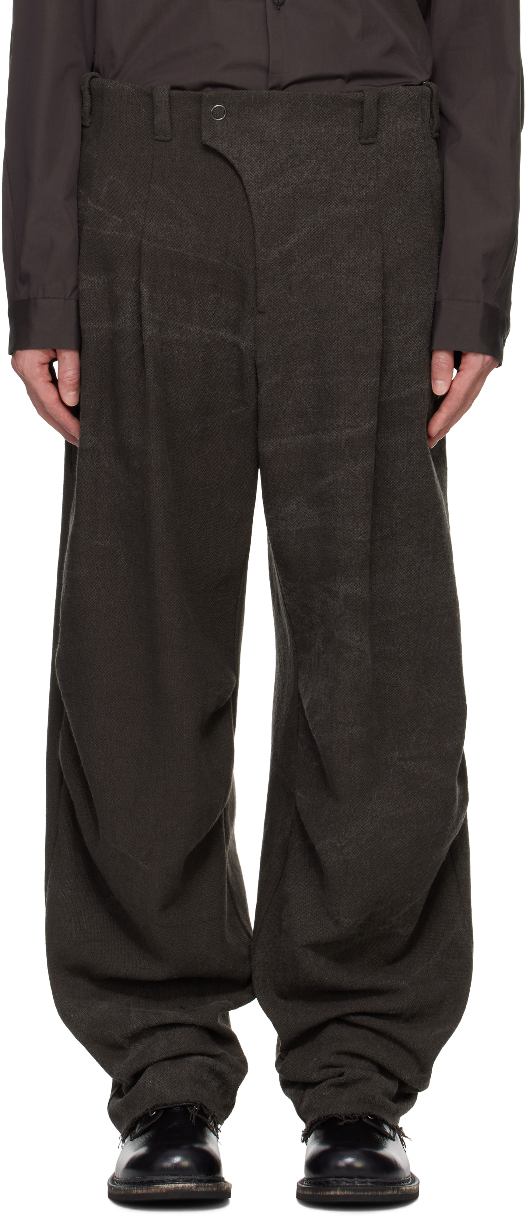 DEVOA GRAY BAGGY TROUSERS 