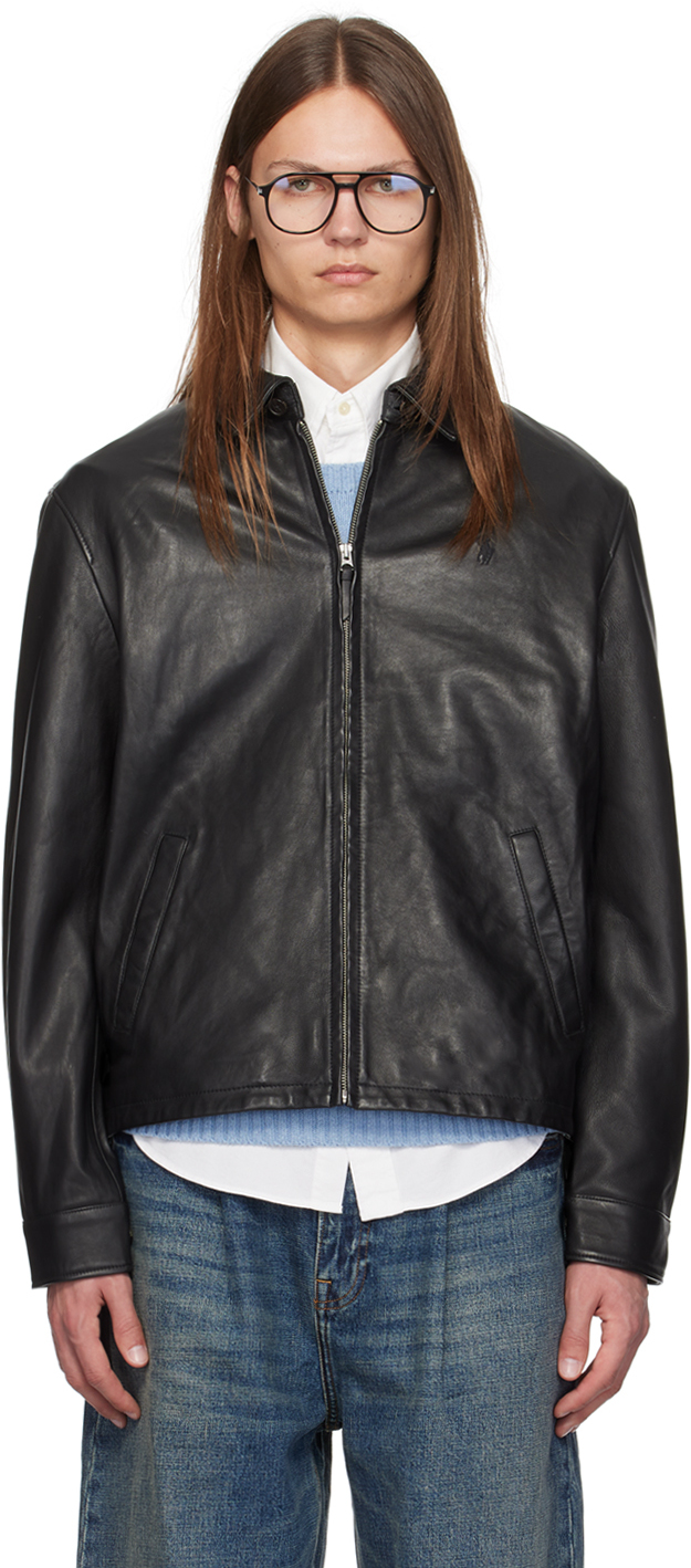 Black Zip-Up Leather Jacket