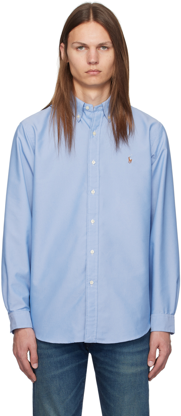 Blue Classic Fit Performance Shirt by Polo Ralph Lauren on Sale