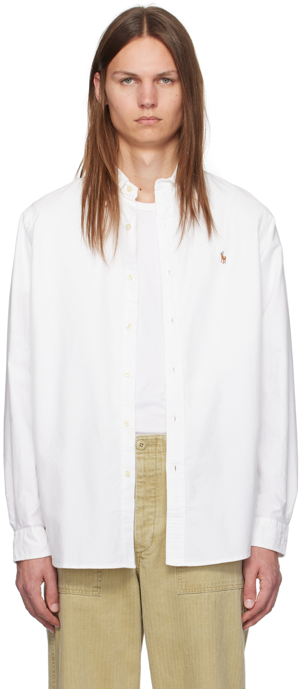 Polo Ralph Lauren Shirt Collared Long Sleeves In White