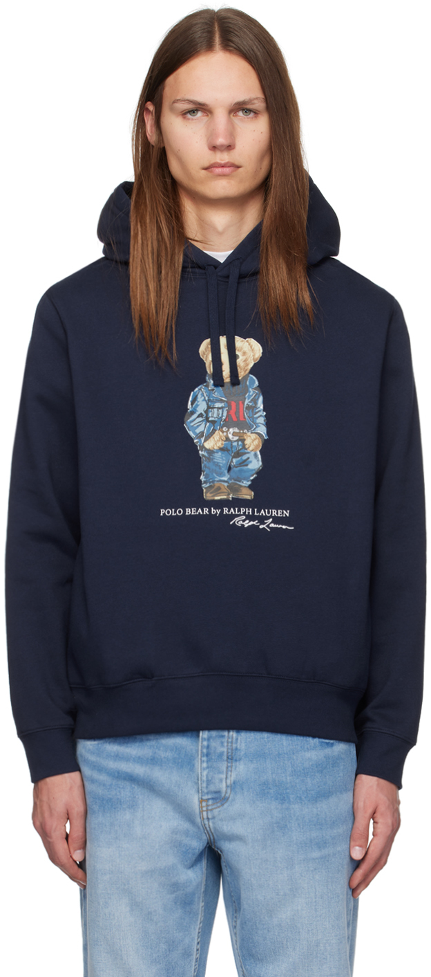 Navy Bear Hoodie