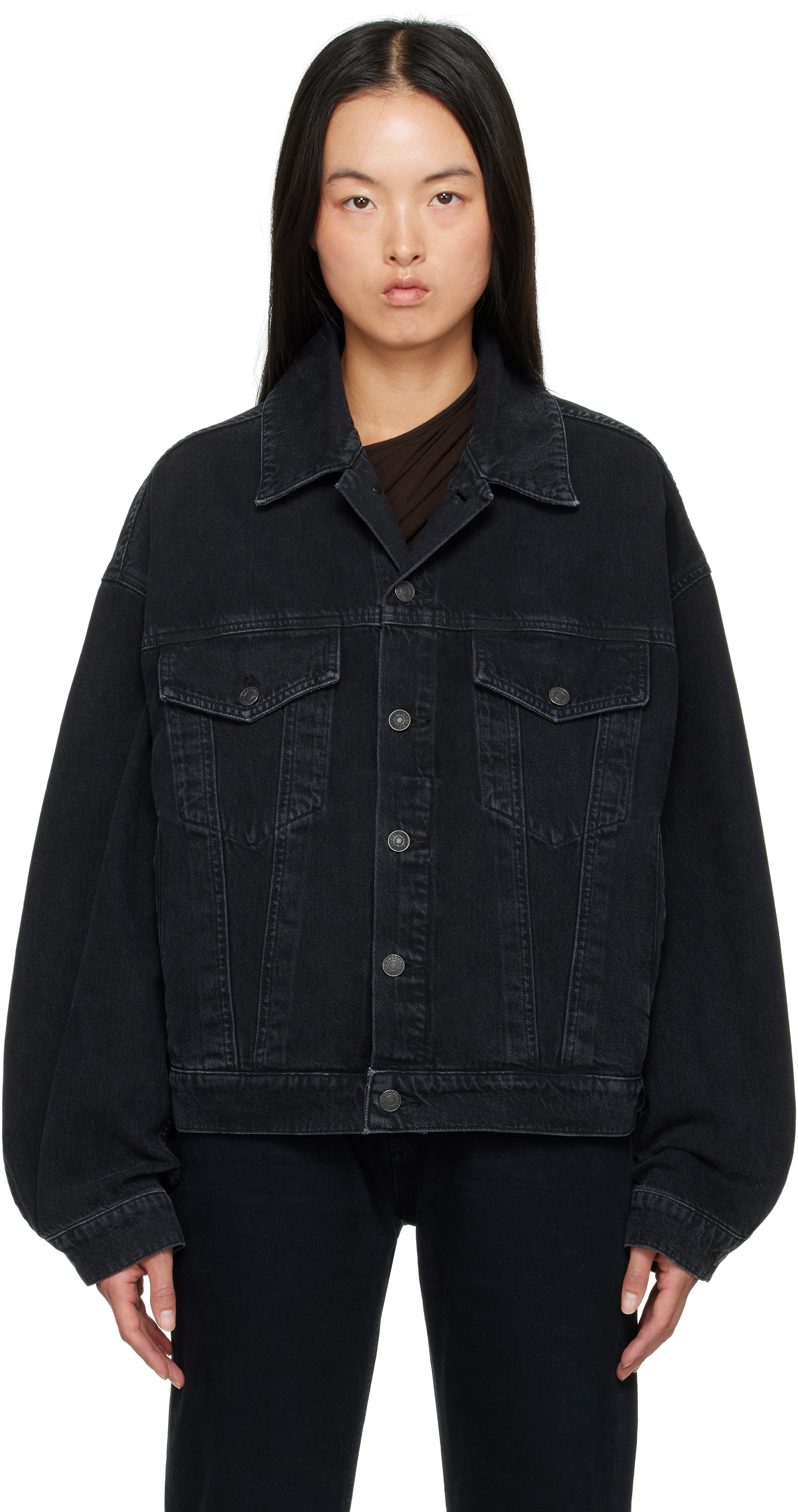 AGOLDE BLACK DALTON BALLOON DENIM JACKET