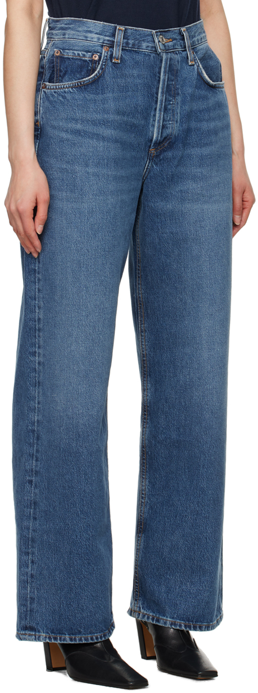Agolde Harper Jeans Mid Rise Relaxed Straight Jeans Echo In Imge