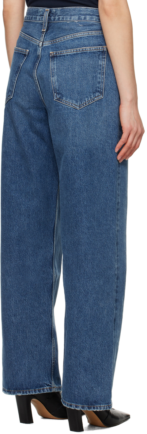 Agolde Harper Jeans Mid Rise Relaxed Straight Jeans Echo In Imge