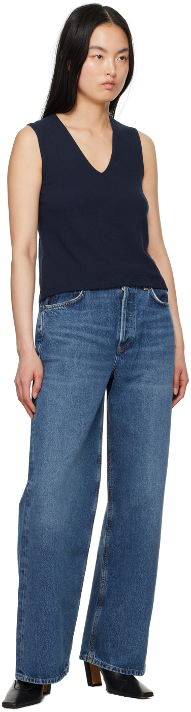 Agolde Harper Jeans Mid Rise Relaxed Straight Jeans Echo In Imge