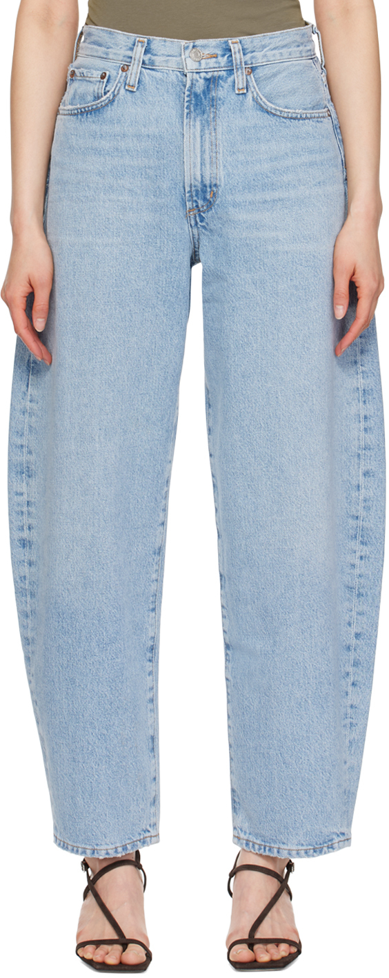 Shop Agolde Blue Balloon Jeans In Conflict
