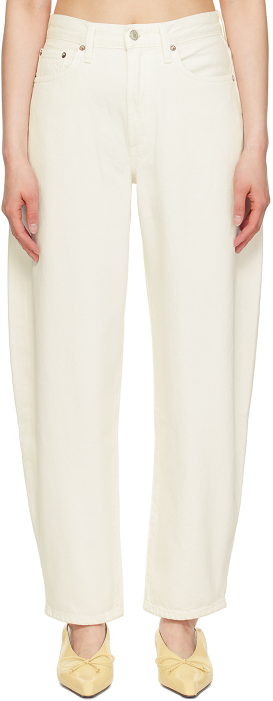 Shop Agolde White Balloon Jeans In Frtne Cookie