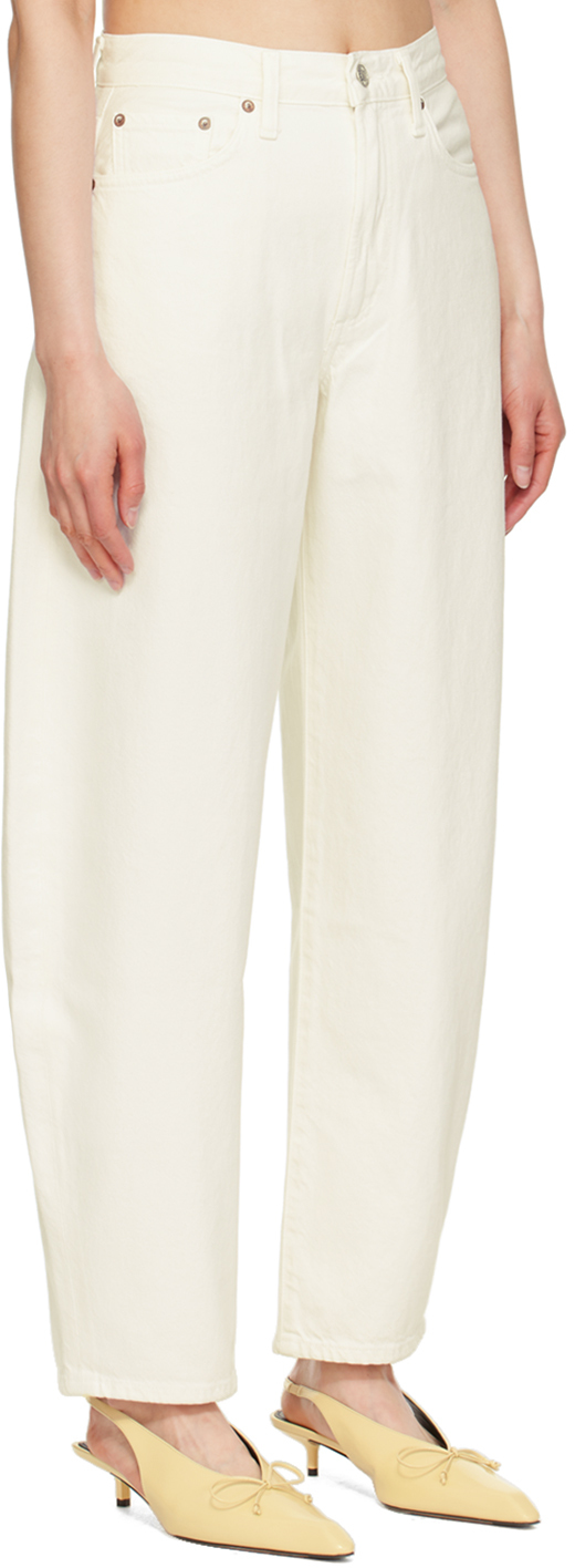 Agolde Off-white Balloon Jeans In Frtne Cookie
