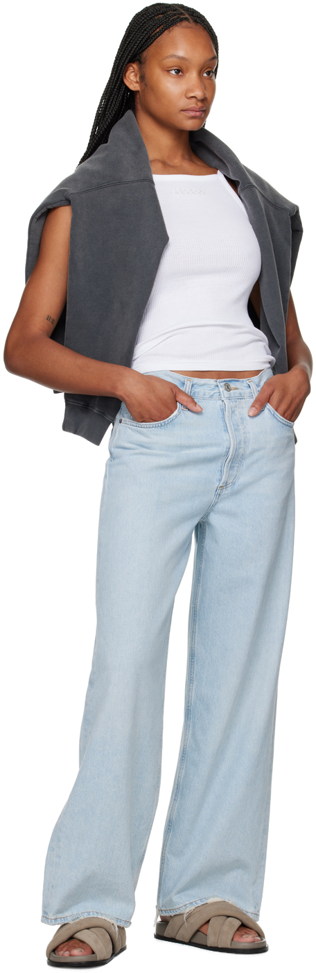 Agolde Blue Low Slung Jeans In Fragment