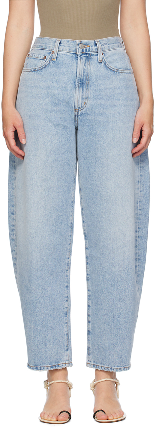 Shop Agolde Blue Balloon Jeans In Conflict