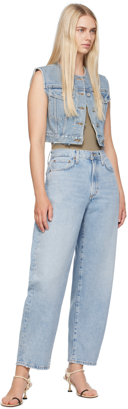 Shop Agolde Blue Balloon Jeans In Conflict