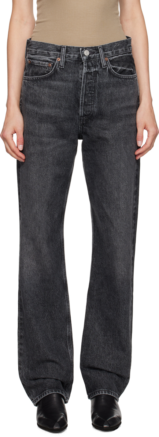 Shop Agolde Black Kelly Jeans In Eclipse