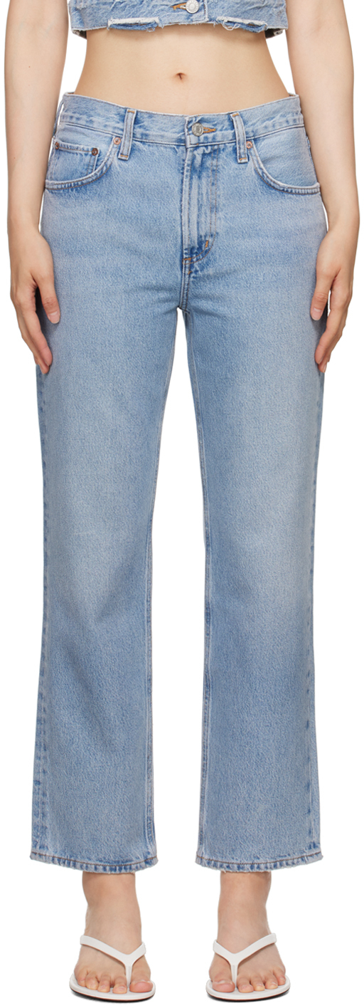 Shop Agolde Blue Valen Jeans In Harmonic