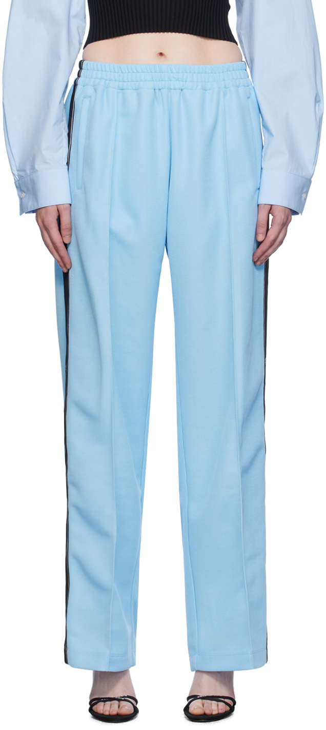 Shop Alexander Wang T Blue Pinched Seam Track Pants In Arctic 451b