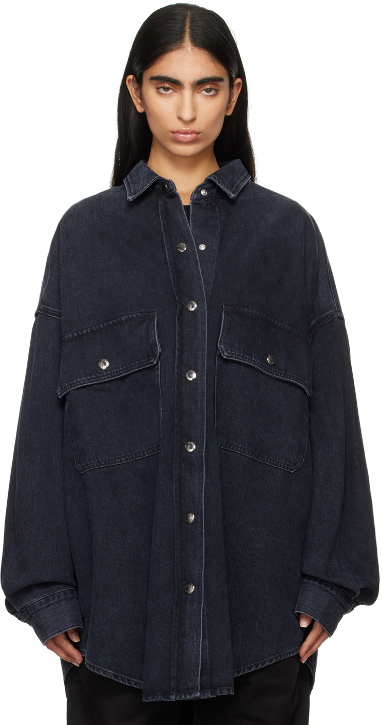 Black Talli Oversized Denim Shirt