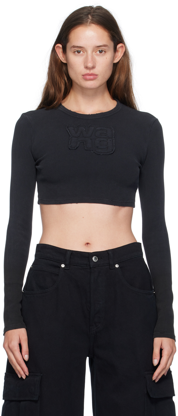 alexanderwang. t Black Crewneck Long Sleeve T-Shirt