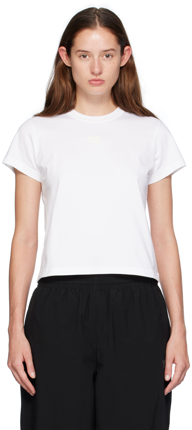 alexanderwang. t Gray Puff Logo Shrunken T-shirt